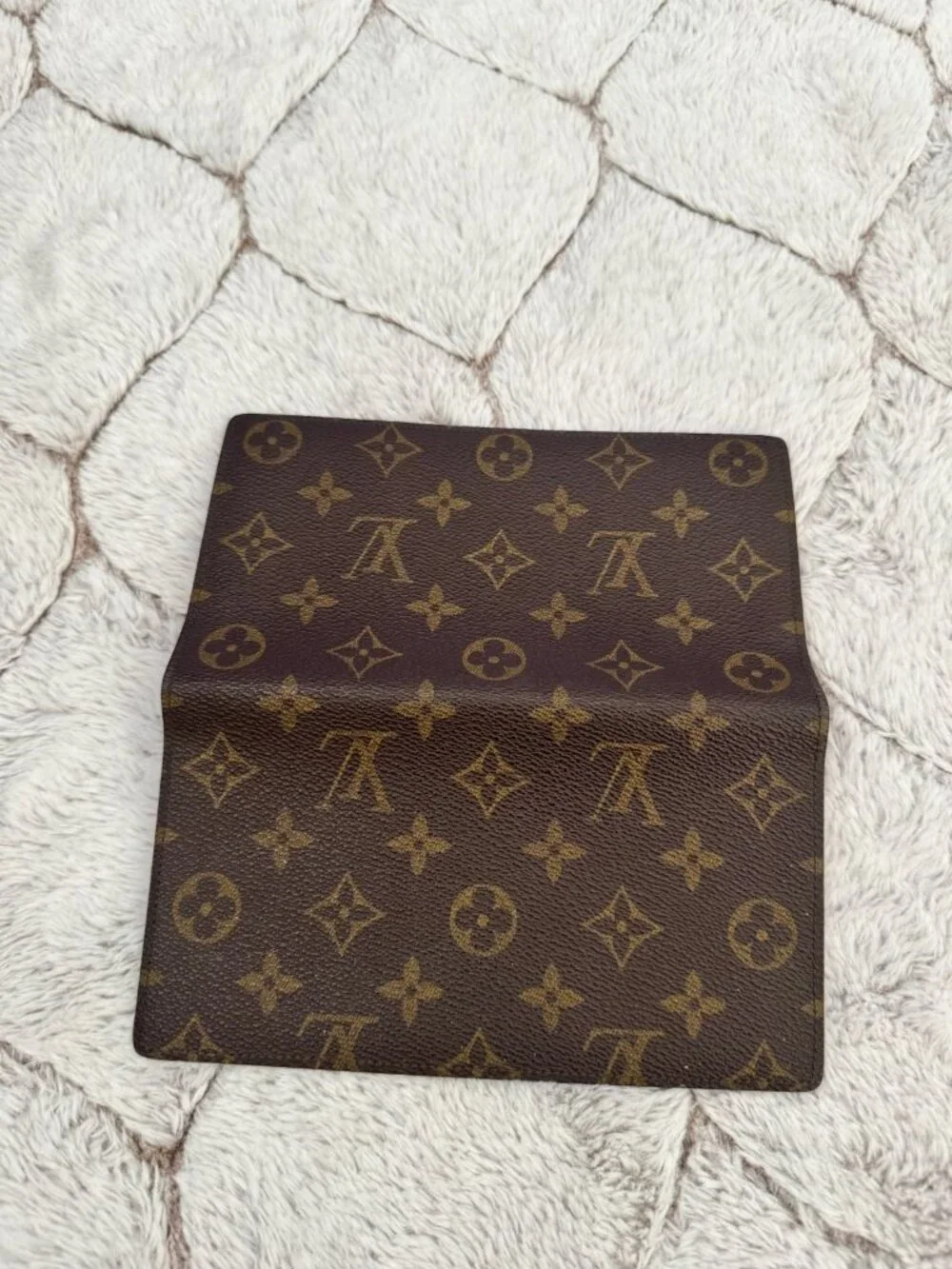Authentic LOUIS VUITTON Vintage Brown Leather Bifold Long Wallet Billfold France